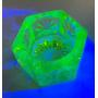 Antique 1920 s 1.75 x 1 inch Pressed Uranium Glass Open Salt Cellar AAA2345