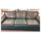 Flexsteel Green LeatherSofa