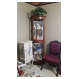 Hand Painted Aromoire by Thomas Pacconi & Curio Cabinet