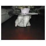 dolphin oval coffee table