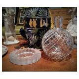 Baccarat Cyclades Vase and Lalique Ashtray
