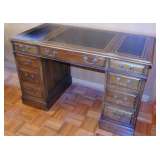 Antique English Leather top Desk