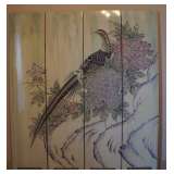Exquisite hand-carved lacquered wood folding screen