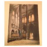 Victor Valery, Ltd. Ed. Interior of Notre Dame Color Etching