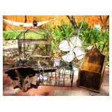 Victorian Hendryx Birdcage, primitive Salt Cellar, Eastlake wood bracket