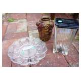 EAPG Anchor Hocking Oyster/Deviled Egg plate and vintage Sunbeam Blender Top