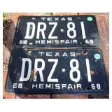 1968 Texas Hemisfair License Plates
