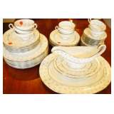 Mid-Century Spode Thistledown Sivler Mist China