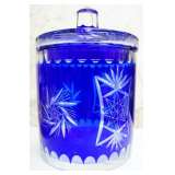 Bohemian Cobalt Biscquit Jar