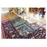 Contemporary glass dining table