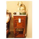 Beautiful Antique French Side Table/Cabinet with Marble Top