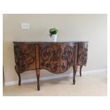 Drexel Buffet w/ scroll design & marble top 