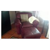 LEATHER CHAIR OTTOMAN