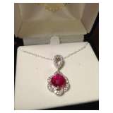 Silver Ruby Necklace