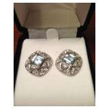 Bule Topaz Silver Earrings