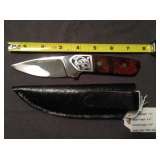 Custom Made Etched Knife & Sheath