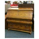 Burl Wood Slant Dresser, furniture