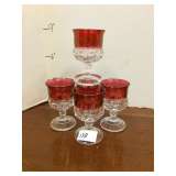 Cranberry Stemmed Glasses