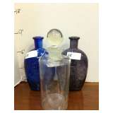 Vintage Clear Pharmacy Bottle and Wheaton Bottles in desirable colors