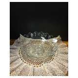 Oversized Pressed Glass Bowl and Doilie