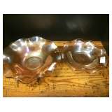 Ruffled Edge Carnival Glass Bowls