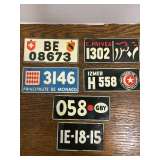 Vintage European Bike License Plates