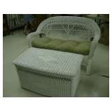 Wicker Love Seat and Chest