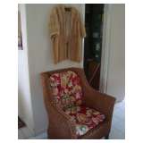 Blonde Fur and Wicker Chair