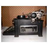 Side view of beveled glass on vintage typewriter