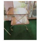 Wrought iron patio drink cart