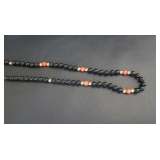 Pink&Black coral necjlace