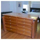 Pr.of custom made dressers with onyx tops
