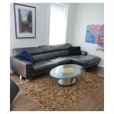 Italian L-shaped leather sofa