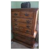 Rustic pine tall dresser 