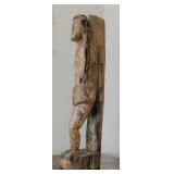 Unknown antique wood carving, h 18"