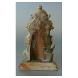 Baroque, wood polychrome Shepherd w/sheep h 6 5/7" 