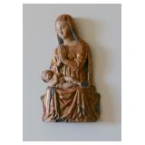 16th. C. Madonna w/child, wood polychrome h 14"