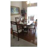 Dining table, 8 chairs, extensions