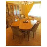 Dining table, 6 chairs, extensions