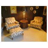 PR. Floral chairs, 1 ottoman