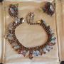Vintage Rhinestone earing and necklace