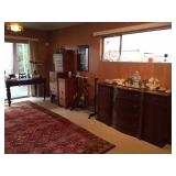 Family room, Oak files, desk, Buffet
