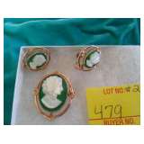 Green cameo set
