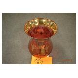 ruby italian footed vase