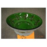 Germany gold trim green bowl