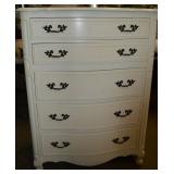vintage white 5 drawer chest
