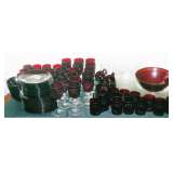 RUBY RED GLASSES AND DISHES
