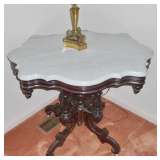 VICTORIAN MARBLE TURTLE TOP TABLE