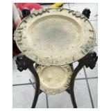 BRASS AND WOOD TABLE