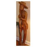 LARGE WOODEN STATUTE